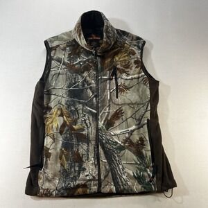 Game Winner Vest Mens Medium Camouflage Fleece Outdoors Hunting Zip Pockets